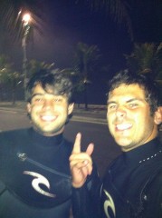 A friend and I after a surf