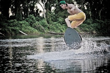 Skimboarding the Sacramento River