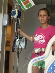 Breana staying Mauli Ola strong at her last hospital visit