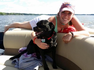 Just a few of my favorite things: Being out on the water and enjoying the company of my animals